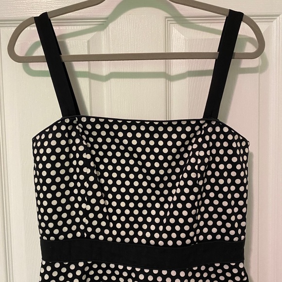 SPENSE | Polk-a-dot Straight Neck Dress with Removable Straps - Picture 3 of 5